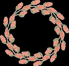 旋轉(zhuǎn)紅色花卉png透明素材