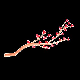 桃樹(shù)枝png透明素材