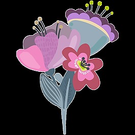 植物花束png透明素材