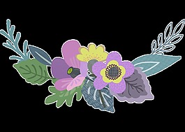兒童繪畫花卉png透明素材