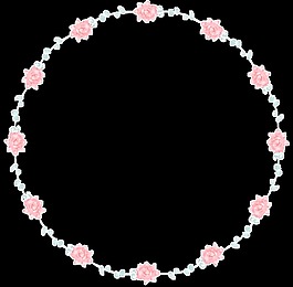 粉色浪漫花環(huán)png透明素材