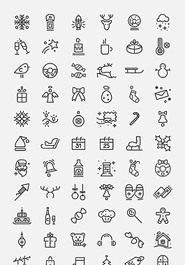 圣誕節(jié)圖標(biāo)集sketch素材