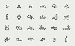 食物簡約圖標sketch素材