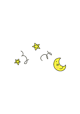 矢量星星月亮漂浮