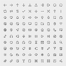 墨水風(fēng)格圖標(biāo)sketch素材