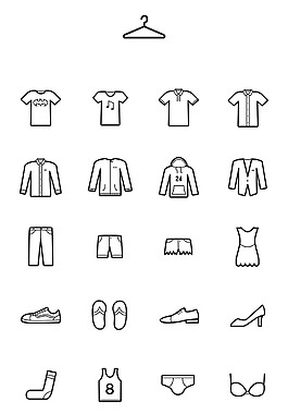 衣服圖標(biāo)sketch素材