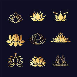 各種金色蓮花標(biāo)志圖片