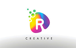 彩色幾何字母R標志圖片