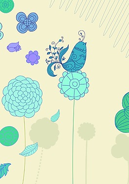 小清新花紋背景模版