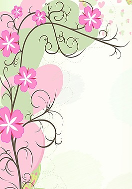 小清新花紋背景模版