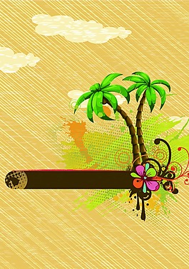 椰樹背景模版