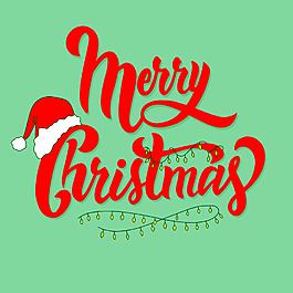 紅色MerryChristmas插畫