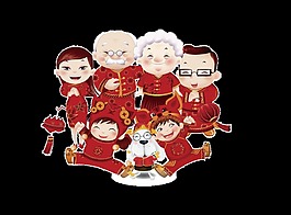 紅色喜慶家人團(tuán)聚素材