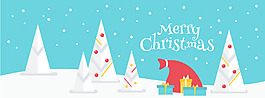 小清新圣誕雪地背景圖