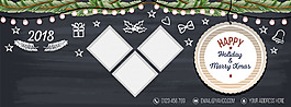 簡約圣誕派對banner裝飾背景