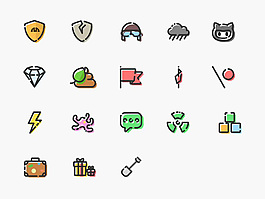 瘋狂的圖標集sketch素材