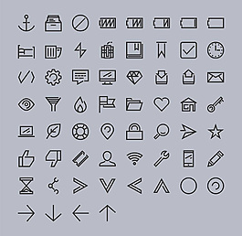 簡(jiǎn)約圖標(biāo)集sketch素材