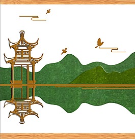 仿真植物裝飾墻插畫