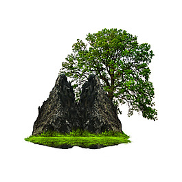 山里的大樹png元素素材