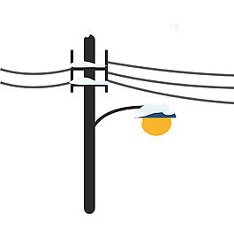 卡通電線路燈png元素素材