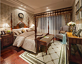 復古歐式臥室效果圖