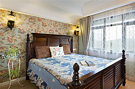 花紋壁紙北歐效果圖