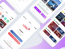 紫色系電商類應(yīng)用模板Sketch素材