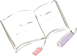 手繪線條書本元素