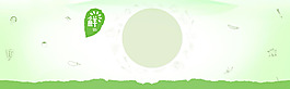 清新綠色樹葉banner背景素材