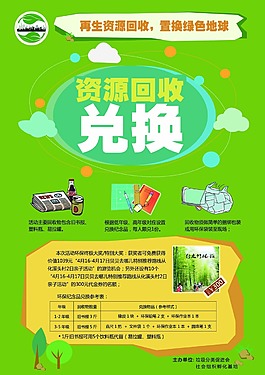 綠色環(huán)保地球扁平簡約創(chuàng)意海報(bào)