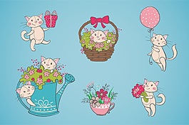 小貓模特矢量素材
