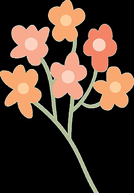 六朵太陽花矢量素材