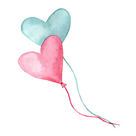 紅藍氣球裝飾素材