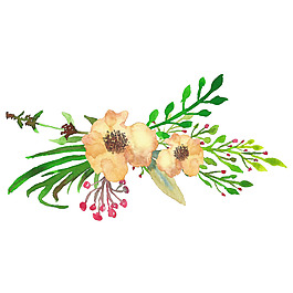 白黃花叢裝飾素材