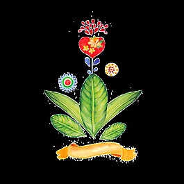 創(chuàng)意畫(huà)風(fēng)花朵png透明素材