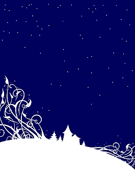 矢量文藝圣誕節(jié)雪景背景素材