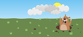 土撥鼠扁平banner