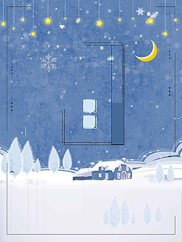 浪漫星空雪花背景