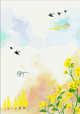 浪漫金秋油菜花背景