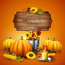 卡通南瓜和鮮花背景