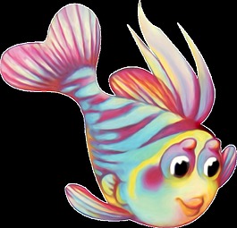 彩色漫畫(huà)卡通小丑魚(yú)png透明素材