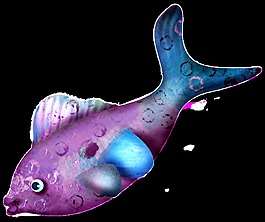 漂亮彩繪魚png透明素材