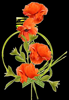 時(shí)尚手繪紅花花環(huán)png透明素材