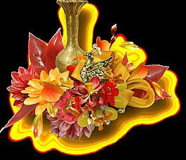 華麗感紅色花卉花束png透明素材