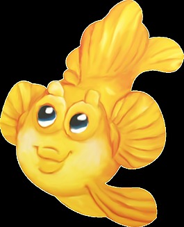 水彩手繪大眼魚(yú)png透明素材