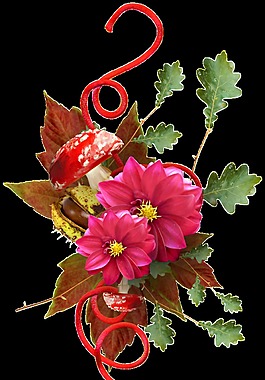 喜慶風(fēng)格花朵花藤png透明素材