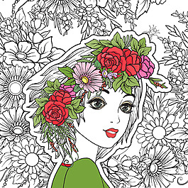 手繪美麗的花仙子人物插畫