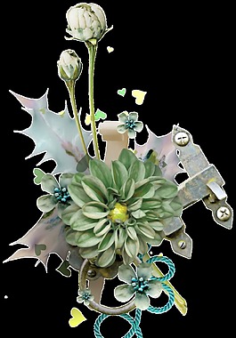 手繪創(chuàng)新時(shí)尚花卉png透明素材