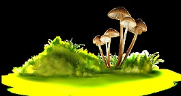 手繪卡通感蘑菇png透明素材