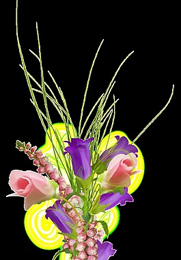 簡(jiǎn)約現(xiàn)代感一束鮮花png透明素材